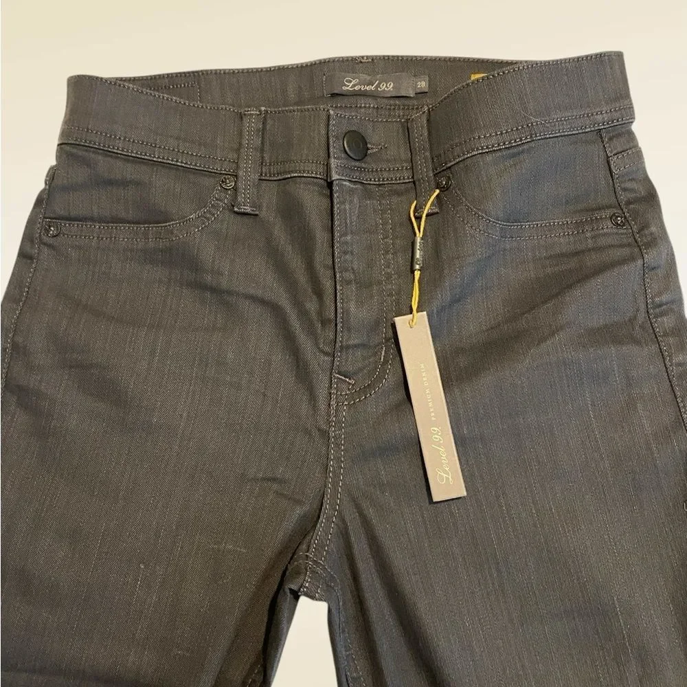 Level 99 Tanya High Rise Skinny Jeans | dark grey stretch jeans NWT size 28 - Picture 8 of 12